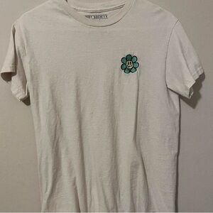 Riot Society Cream Short Sleeve Tee with Embroidered Emblem
